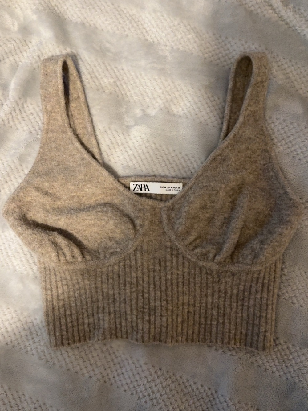 ZARA Taupe Knit Top